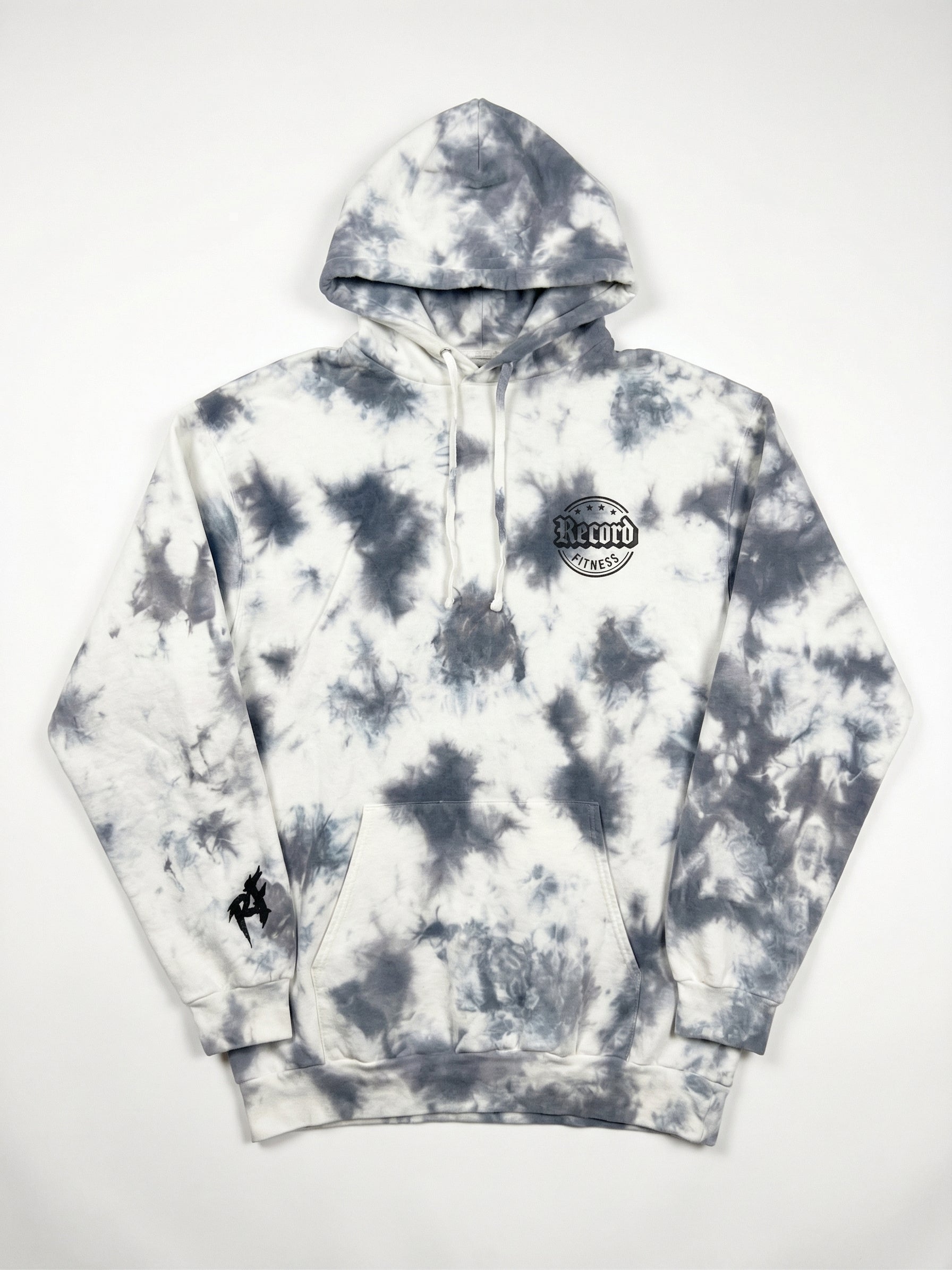 WHITE/BLACK TIE DYE HOODIE